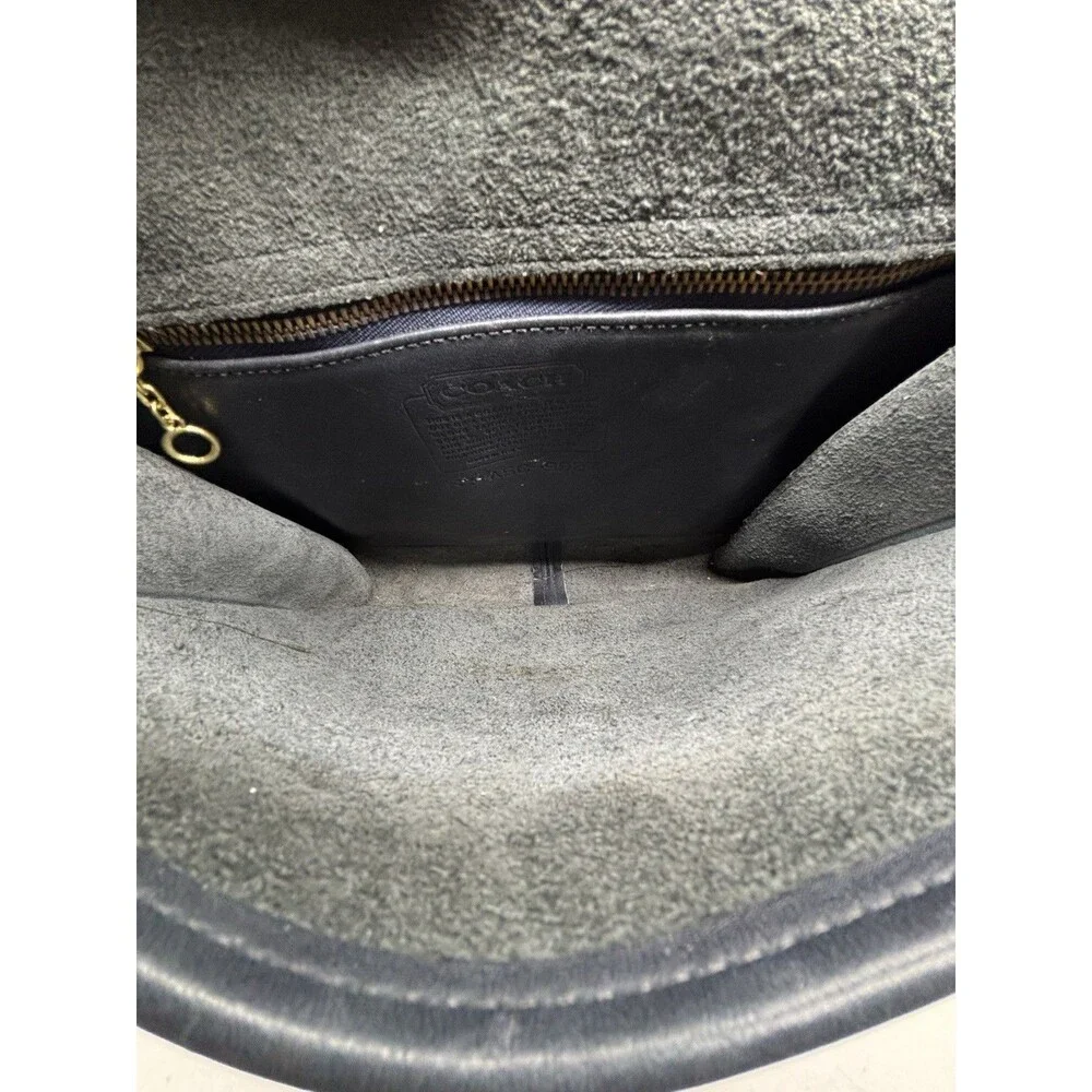 Vintage Coach Willis 9927 Blue Leather Crossbody Bag Purse USA Brass